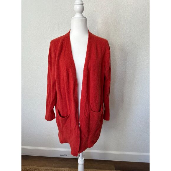 Madewell Kent Wool Orange/Red Long Cardigan Size Small - Picture 2 of 8